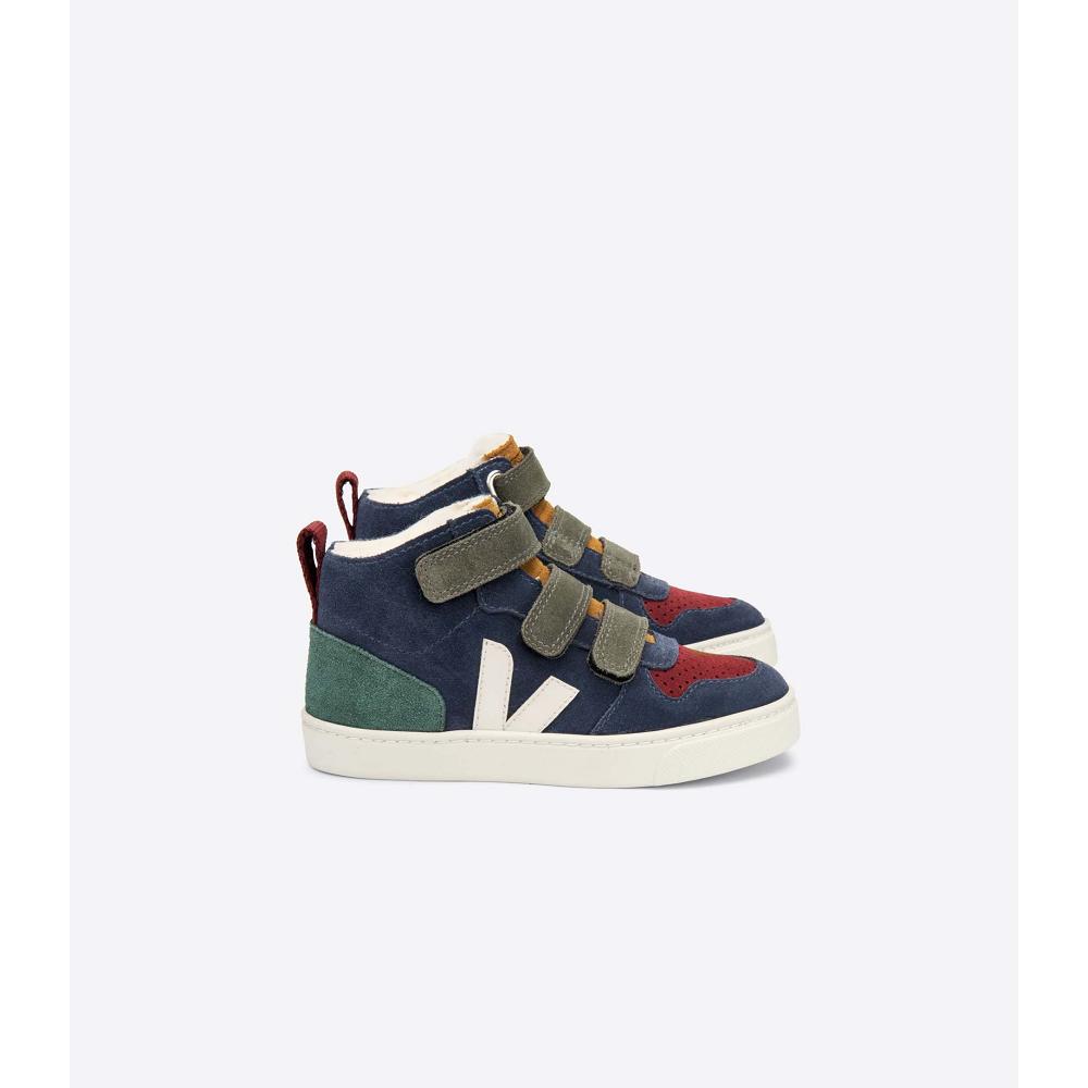 Veja V-10 MID FURED SUEDE Høye Barn Multicolor | NO 702DFM